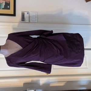 Diane von Furstenberg purple faux wrap dress, size 12